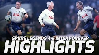 GOALS GALORE AT SPURS NEW STADIUM  HIGHLIGHTS  SPURS LEGENDS 45 INTER FOREVER [upl. by Atteuqihc]