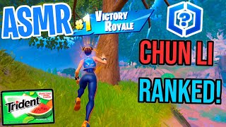 ASMR Gaming 🤩 Fortnite Ranked Chun Li Relaxing Gum Chewing 🎮🎧 Controller Sounds  Whispering💤 [upl. by Marcile]