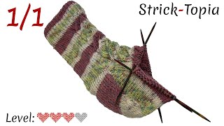 Ferse stricken leicht gemacht  Mustersocken [upl. by Aneram]