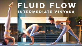 FLUID FLOW  Intermediate Vinyasa includes Inversions and arm balances [upl. by Acul]