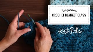 Beginner How To Crochet Blanket Full Class [upl. by Adnicaj]