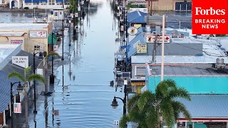 Tarpon Spring Florida Hit With Massive Flooding amp Damage Caused By Hurricane Helene [upl. by Lashonde]