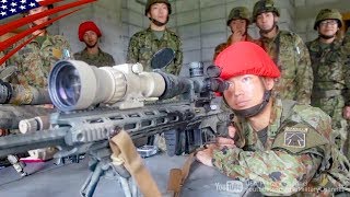 Japanese Soldiers Touch The US M2010 Sniper Rifle amp USJapan Sniper Training [upl. by Norraa754]