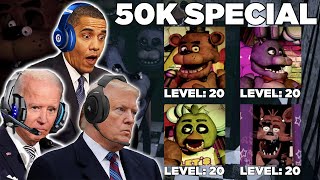 US Presidents Play Five Nights at Freddys FNAF 420 Mode 50k Special [upl. by Oirad]