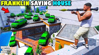 Franklin Building Huge Walls To Save His House From Terrorists In GTA 5  SHINCHAN and CHOP [upl. by Jamille]