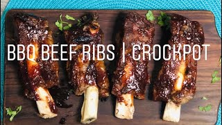 THE BEST BEEF RIBS IN THE SLOW COOKER SO TENDER IT FALLS RIGHT OFF THE BONE [upl. by Iey]