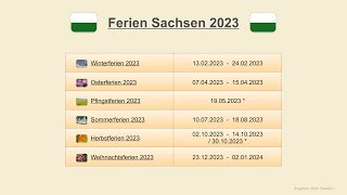 Ferien Sachsen 2023 [upl. by Nohtan767]