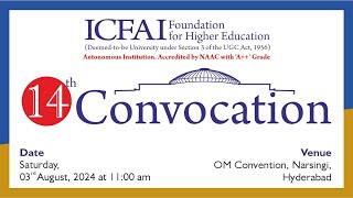 LIVE  14TH Convocation  ICFAI Foundation For Higher Education icfai highereducation icfai [upl. by Chaddie]