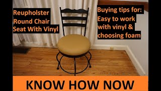 How to Reupholster a Bar Stool or Round Chair Seat [upl. by Nanine896]