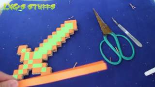 Wie man ein Papier Mine Schwert in Real Life machen  Minecraft Foam Diamant Schwert 2017 [upl. by Felicle545]