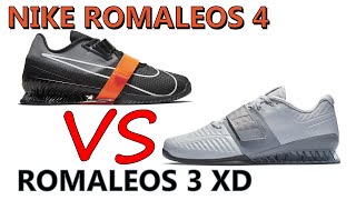 Nike Romaleos 4 Versus Nike Romaleos 3 XD Olympic Weightlifting Shoe Compare amp Contrast IN DEPTH [upl. by Ardnalahs]