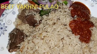 Beef Yakhni Pulao Recipe By Cooking with Saniyaیخنی پلاؤں بنانے کا طریقہ  Pulao Recipe [upl. by Ahsilaf]