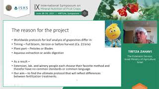 Leaf analysis as a decision tool for winegrapes fertilization  Tirtza Zahavi [upl. by Egres]