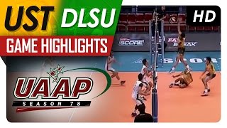 DLSU vs UST  March 16 2016  Game Highlights  UAAP 78 MV [upl. by Dysart124]