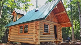 Father amp Son Build their Dream Log Cabin in the Canadian Wilderness FULL BUILD [upl. by Jenesia]