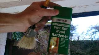 Ronseal WET ROT WOOD HARDENER demonstration [upl. by Cybill]