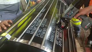 Smart stencilling marking using EBS 260 on coated pipes long text information [upl. by Obelia832]