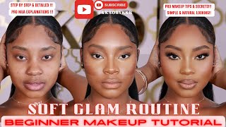 Detailed Soft Glam Makeup Routine for beginners 2024  WOC [upl. by Nylissej]