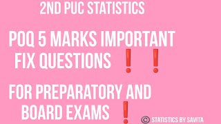 2024 preparatory Examination2 puc statisticsPOQ questionsscore 10 marks easily [upl. by Grose]