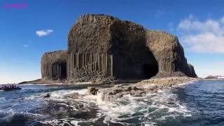 Fingals Cave Isle of Staffa Scotland travel video HD  Wonderful photos of Fingals Cave [upl. by Yorgos]