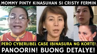 Kasong Cyberlibel Case ni Mommy Pinty Gonzaga Laban kay Cristy Fermin IBINASURA ng Korte Toni Talks [upl. by Rehpotsrhc]