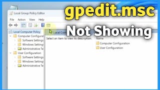 Fix gpeditmsc windows 11 missing  gpedit not found in windows 11 [upl. by Nahsin884]