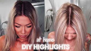 DIY Highlight Hair with Foil Bleach Blonde Highlights at Home  How to Mix Bleach [upl. by Shimkus]