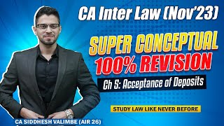 CA Inter Law Acceptance of Deposits  Detailed Revision  Chap 5  May23  ICAI  CA  CMA [upl. by Trinee]