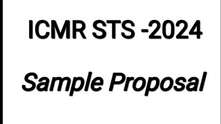 sample sts research proposal parts of proposal explained methodology subheadings icmr sts2024 [upl. by Ayn]