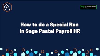 How to do a Special Run in Sage Pastel Payroll HR [upl. by Leboff]