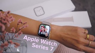 Apple Watch Series 7 STARLIGHT unboxing  impressions [upl. by Garald]