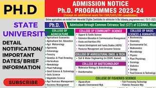 New PhD Admission Notification 2023 [upl. by Solly221]