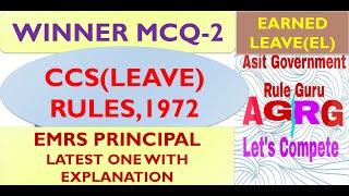 CCSLEAVE RULES1972 WINNER MCQ2 [upl. by Aikehs]