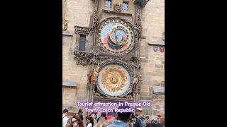 The famous Astronomical clock of Prague Czech Republic 🇨🇿 🤩😍 shorts travel prague historical [upl. by Kenimod]