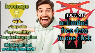 trick to get unlimited free data everydayunlimited free data Dene vala appmtm tunnel litefree net [upl. by Cirdec242]