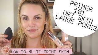 HOW TO MINIMIZE LARGE PORES TEXTURED SKIN amp STILL GLOW  Dry amp Large Pore Primer Routine [upl. by Nosredna]