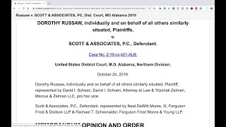 Case Decision FDCPA  Scott and Associates  Cease and Desist Letter  Alabama Federal Decision [upl. by Ezirtaeb]