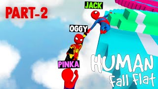 PART2 Oggy Becomes SpiderMan In Human Fall Flat [upl. by Ahsima]