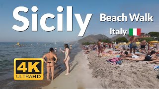 Sicily Beach Walk 4k Walking Tour Sicilian beaches Italy 🇮🇹 [upl. by Treblig]