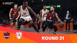 BaskoniaOlympiacos  Round 21 Highlights  202324 Turkish Airlines EuroLeague [upl. by Araccat]