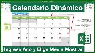 CALENDARIO Perpetuo en Excel sin MACROS Tutorial para Calendario Dinámico en EXCEL 2016 E27 [upl. by Pulling]