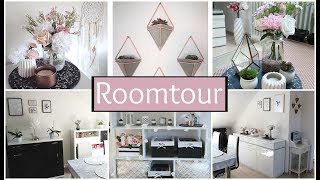 HOME ROOMTOUR WOHNZIMMER 2017 ● weiß  rosegold  Kupfer  Marmor  geometrisch [upl. by Neomah]