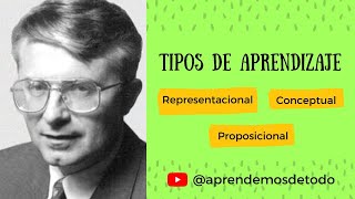 TIPOS DE APRENDIZAJE SIGNIFICATIVO según David Ausubel [upl. by Lebasiairam]