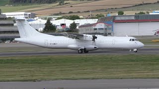 Loganair ATR72500F Landing at Aberdeen Airport [upl. by Langan]