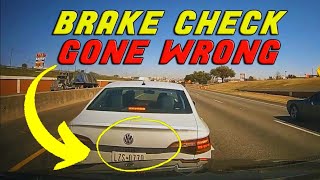 Brake Check Gone Wrong  Idiots in Cars Instant Karma [upl. by Aihtnis]