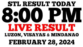 STL Result Today 8PM Draw February 28 2024 STL LIVE Result Luzon Visayas and Mindanao [upl. by Farris]