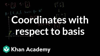 Coordinates with respect to a basis  Linear Algebra  Khan Academy [upl. by Enilasor]