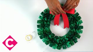 How to make an accordion folded paper wreath [upl. by Pauletta]