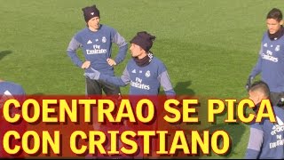 El enfado de Coentrao con Cristiano Ronaldo en el entrenamiento [upl. by Bush]