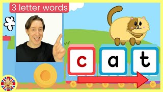 3 letter words phonics soundLearn to readat word familyfirst wordCVCletterskidslearningkids [upl. by Maclean]